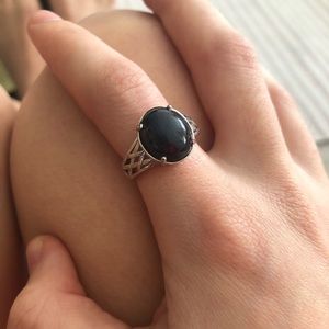 Sterling silver black onyx ring